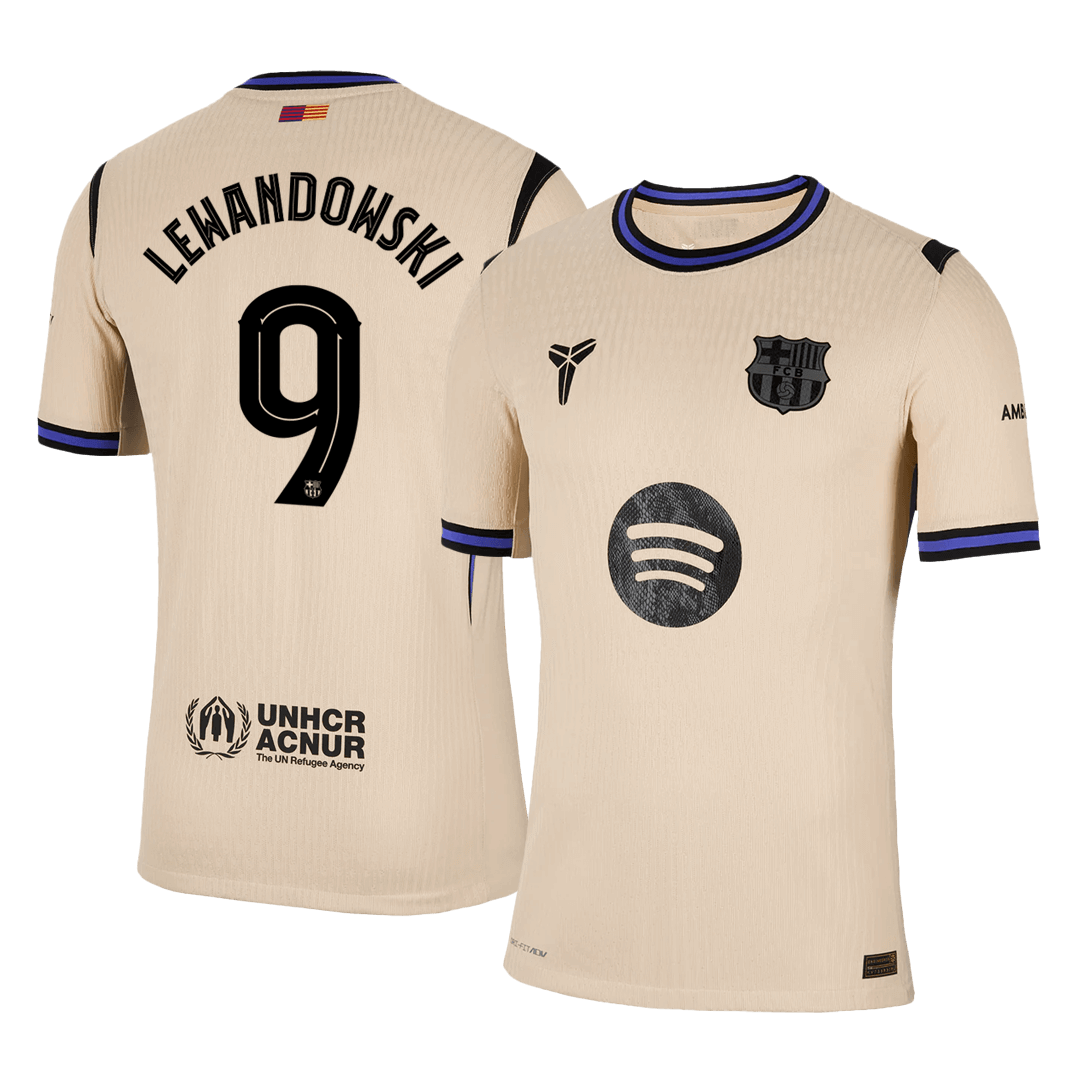 Barcelona Tröja LEWANDOWSKI #9 2025/26 Borta Gul - UCL