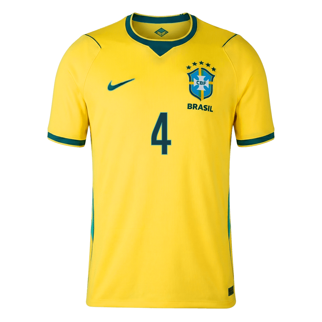 Brasilien Tröja MARQUINHOS #4 2026 Hemma Gul
