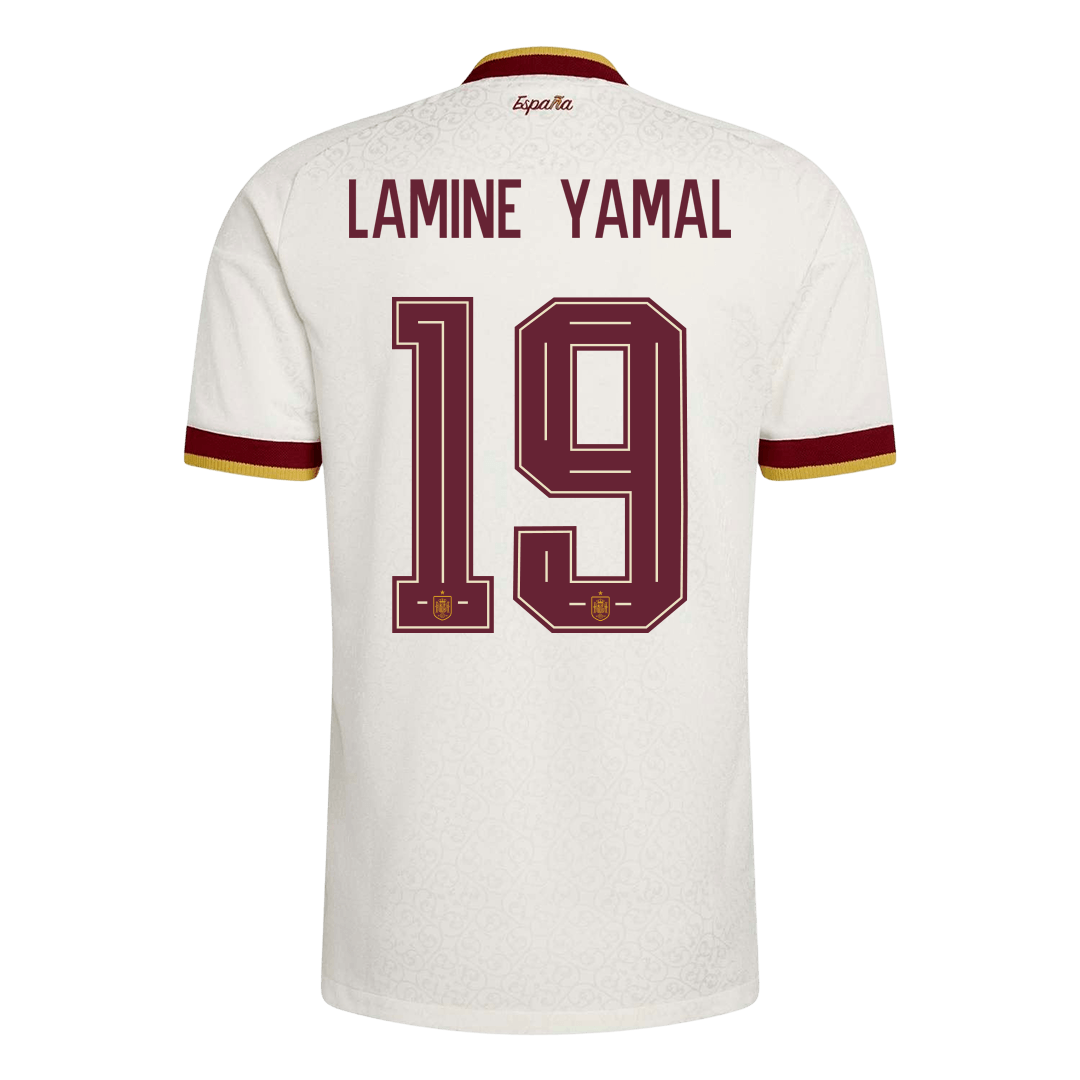 Spanien Tröja LAMINE YAMAL #19 2026 Borta Autentisk Vit