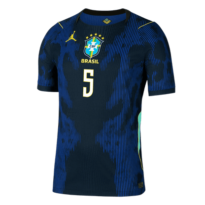 Brasilien Tröja CASEMIRO #5 2026 Borta Autentisk Mörkblå-2