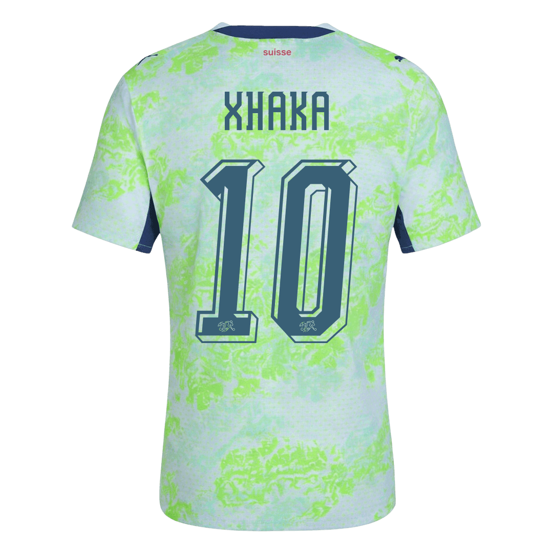 Schweiz Tröja XHAKA #10 2026 Borta Autentisk Grön-11