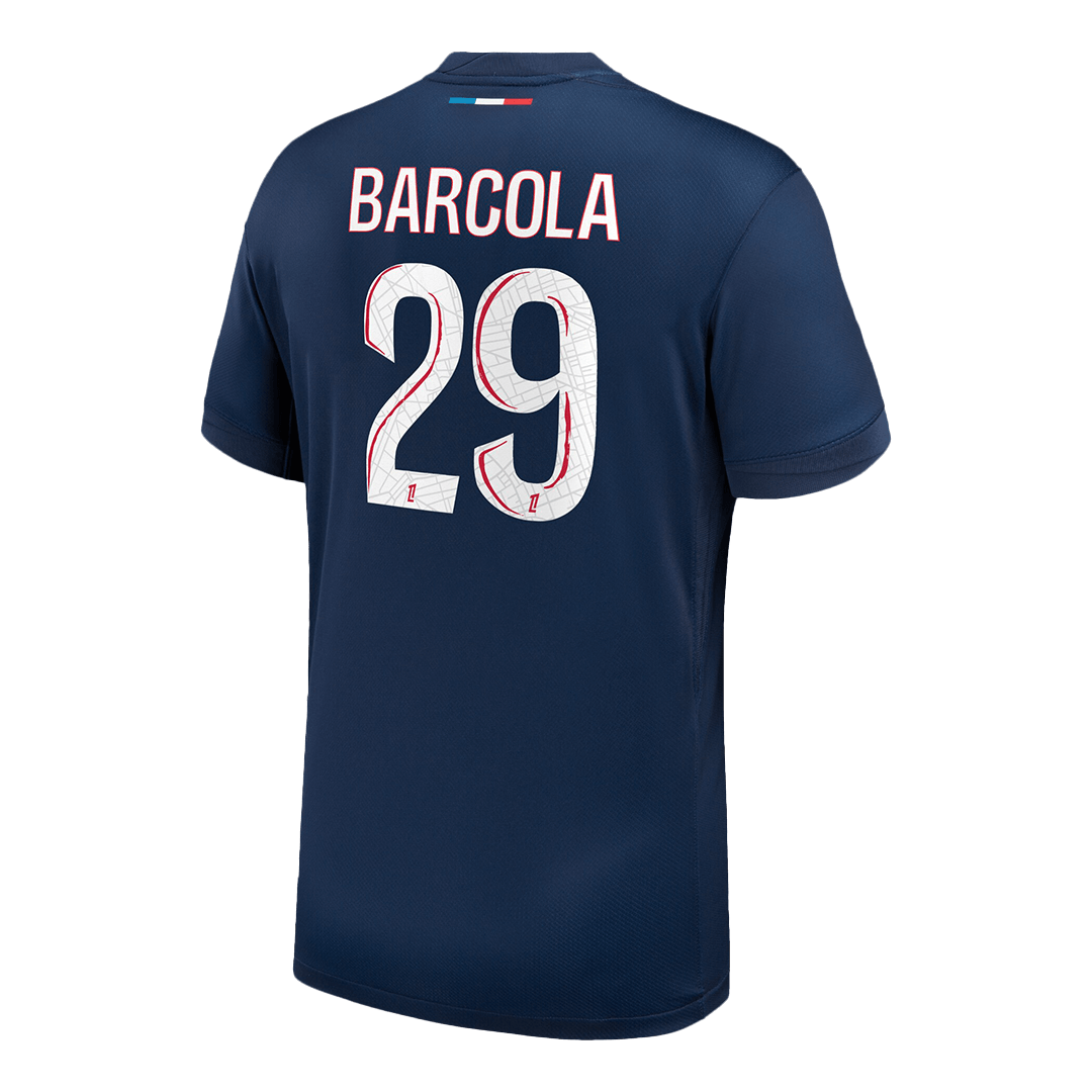 PSG Tröja BARCOLA #29 2024/25 Hemma Mörkblå-10