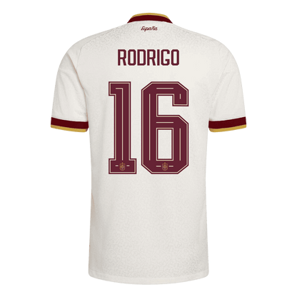 Spanien Tröja RODRIGO #16 2026 Borta Autentisk Vit (2 Stjärnor)-9