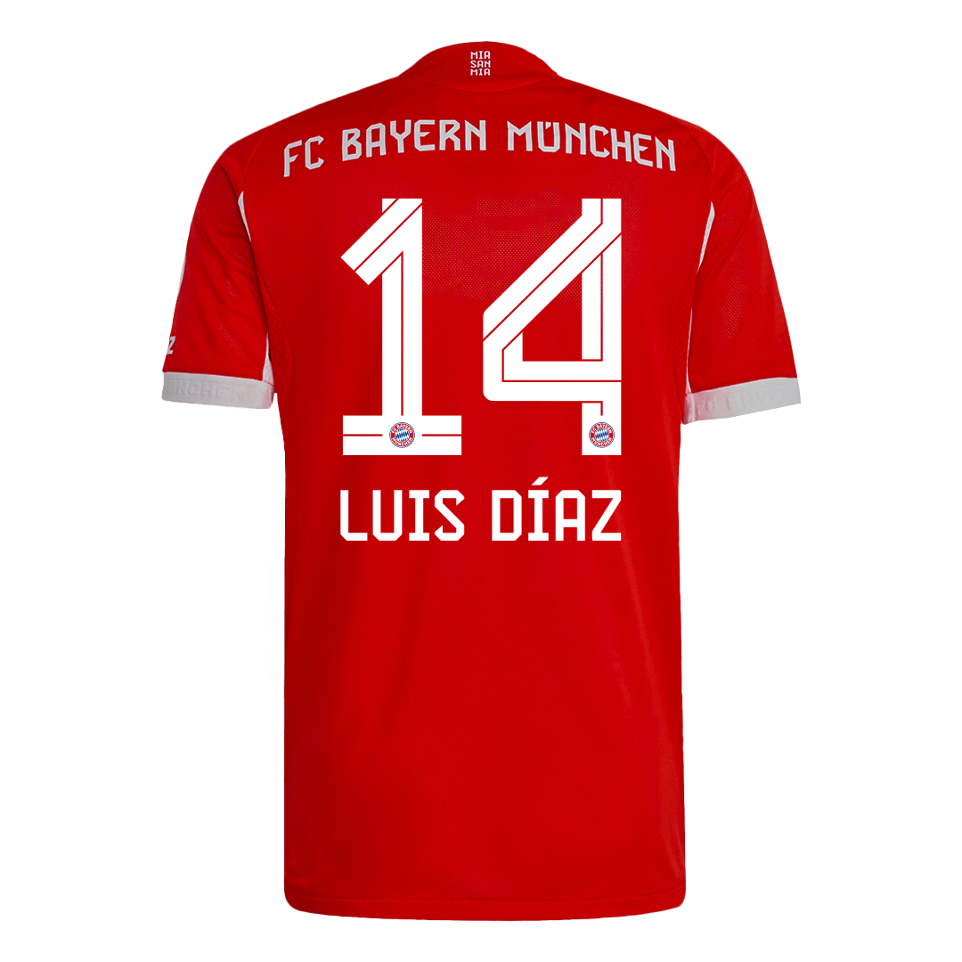 Bayern Munich Tröja LUIS DÍAZ #14 2025/26 Hemma Röd-12