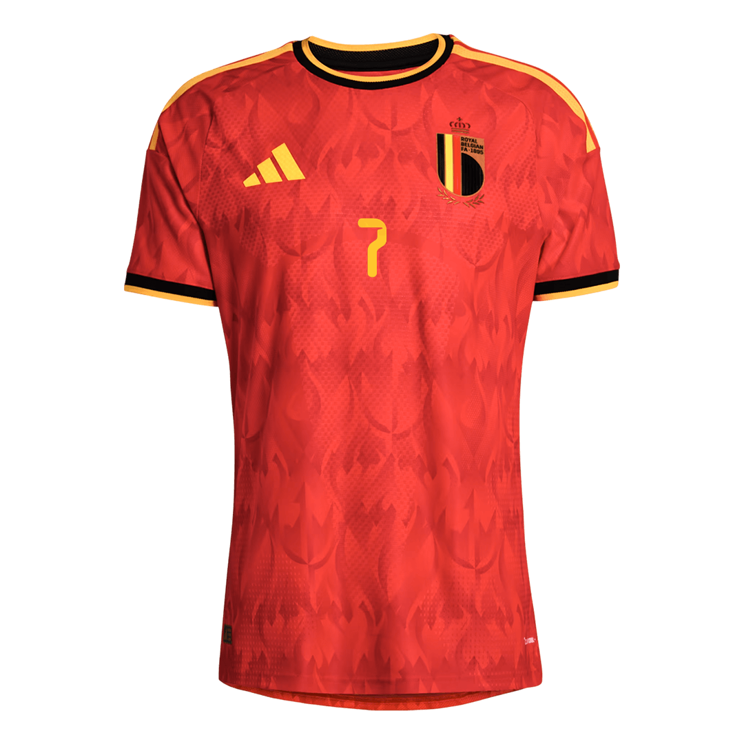 Belgien Tröja DE BRUYNE #7 2026 Hemma Autentisk Röd-9