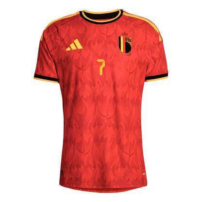 Belgien Tröja DE BRUYNE #7 2026 Hemma Autentisk Röd-9
