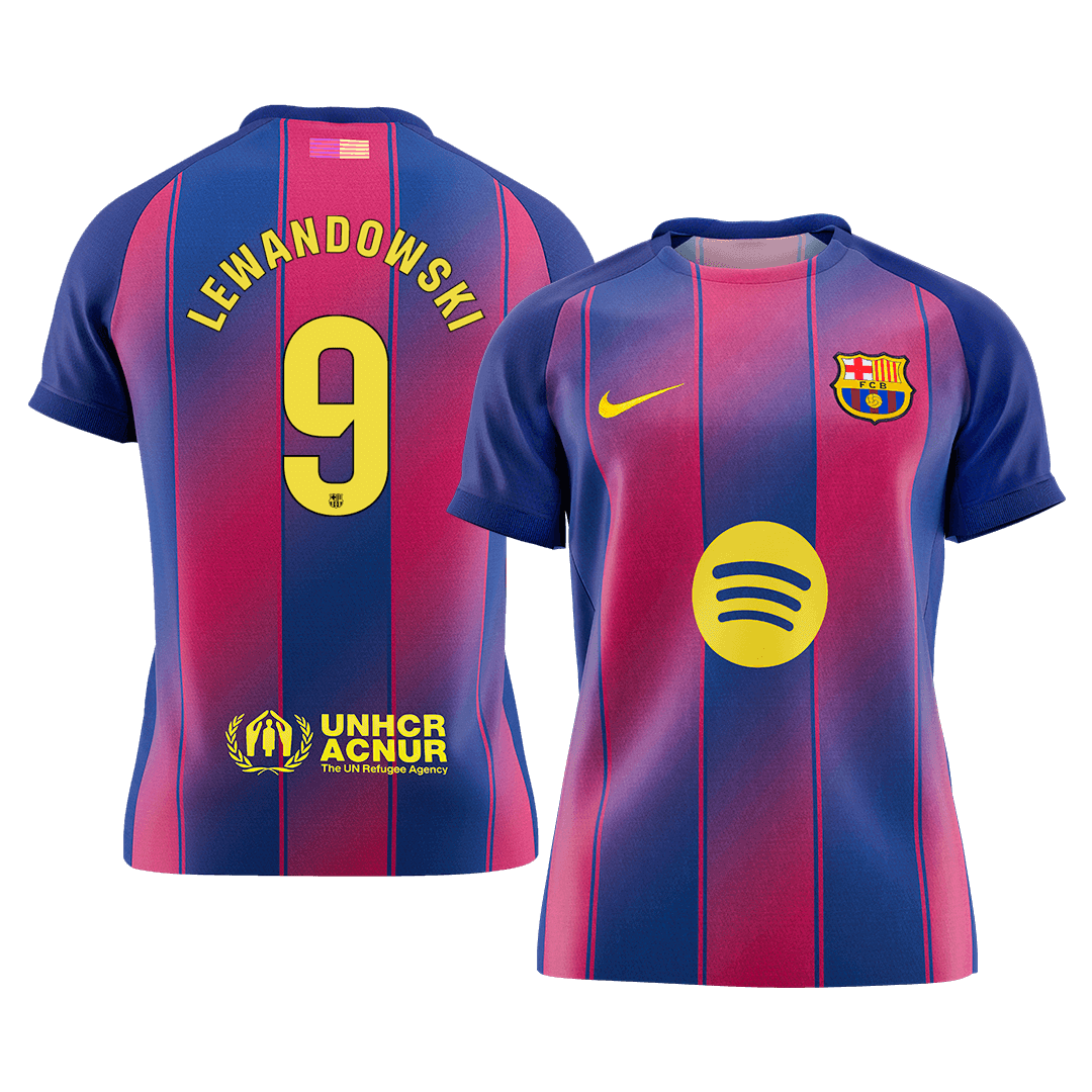 LEWANDOWSKI #9 Barcelona Tröja 2025/26 Hemma Premium Röd & Blå