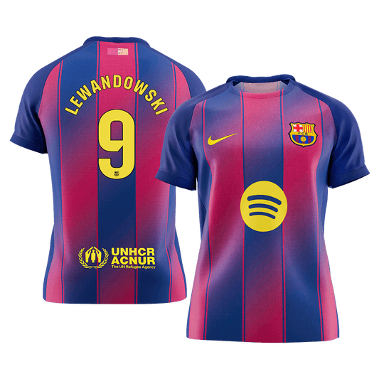 LEWANDOWSKI #9 Barcelona Tröja 2025/26 Hemma Premium Röd & Blå