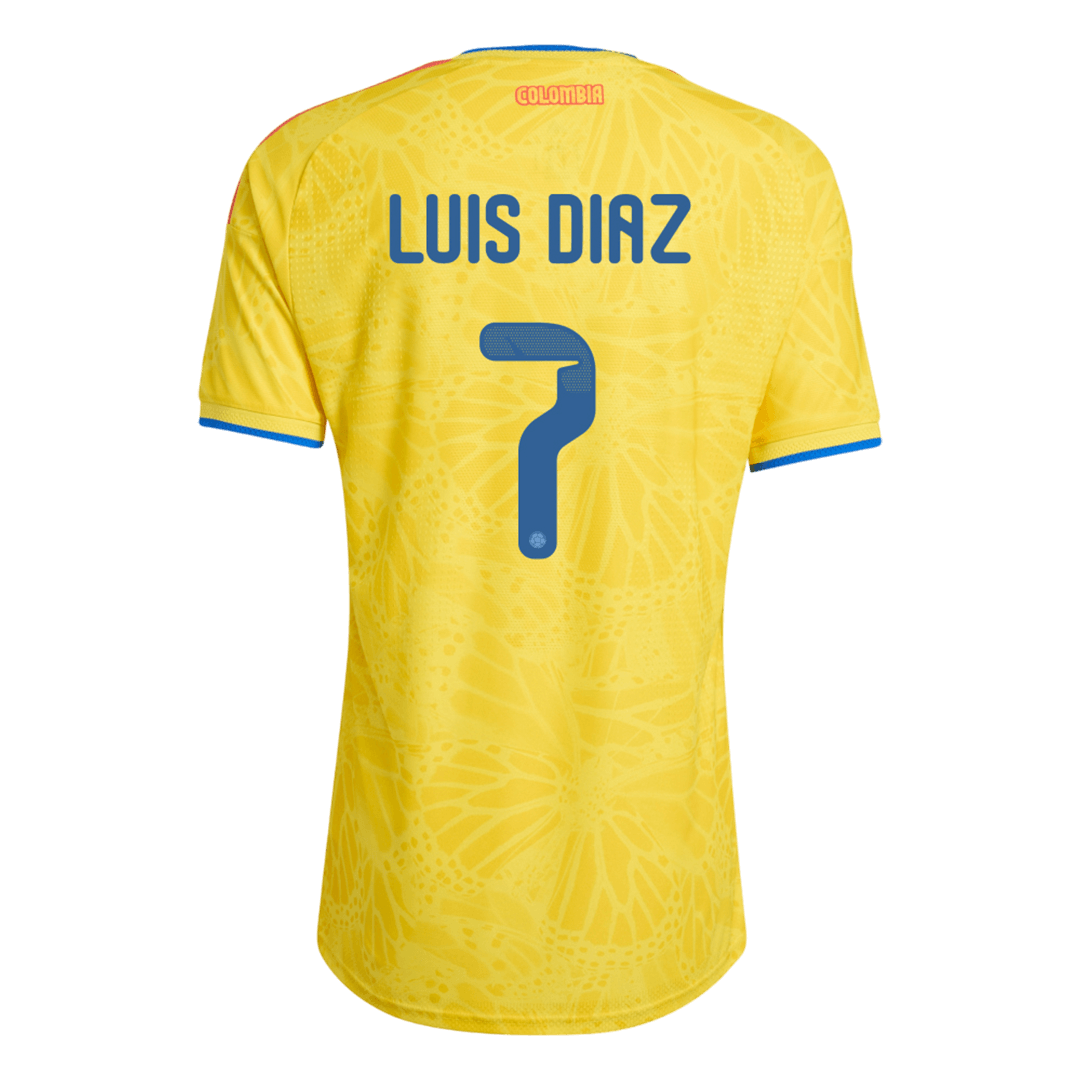 Colombia Tröja LUIS DíAZ #7 2026 Hemma Autentisk Gul