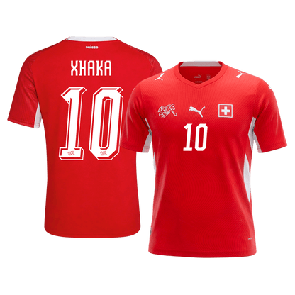 Schweiz Tröja XHAKA #10 2026 Hemma Röd