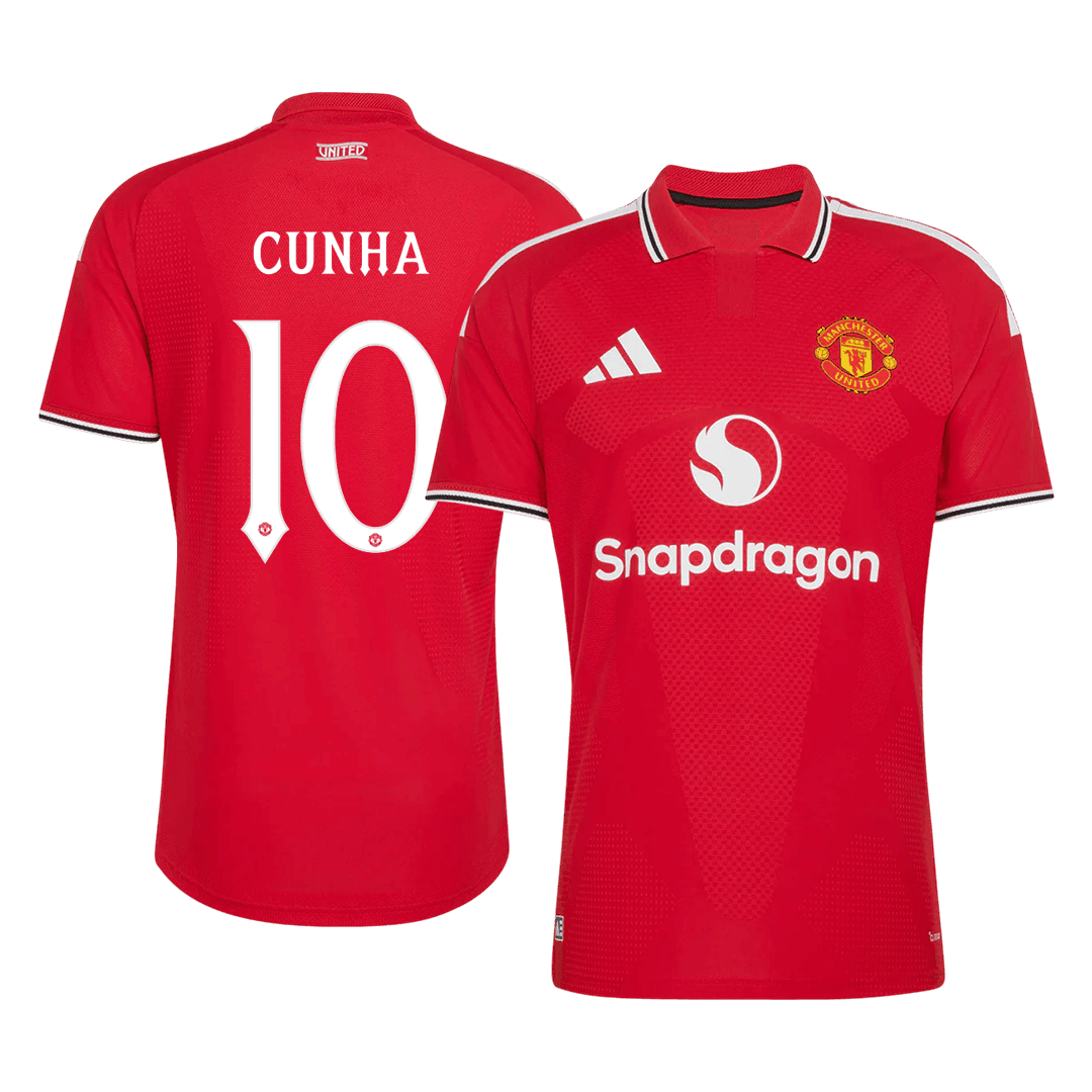Manchester United Tröja CUNHA #10 2026/27 Hemma Autentisk Röd - UCL
