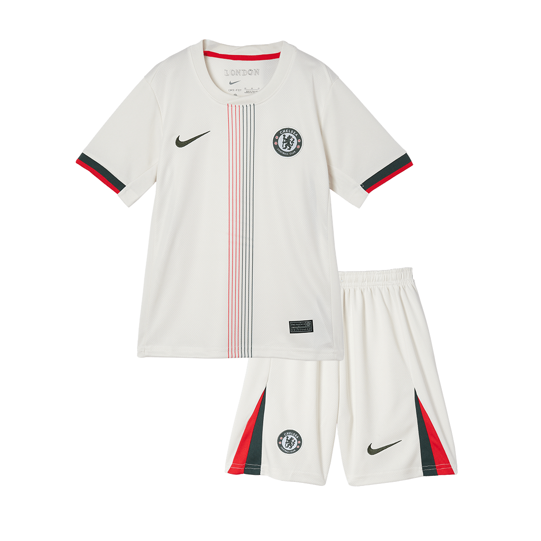 Chelsea Tröja 2025/26 Borta Vit Barn-12