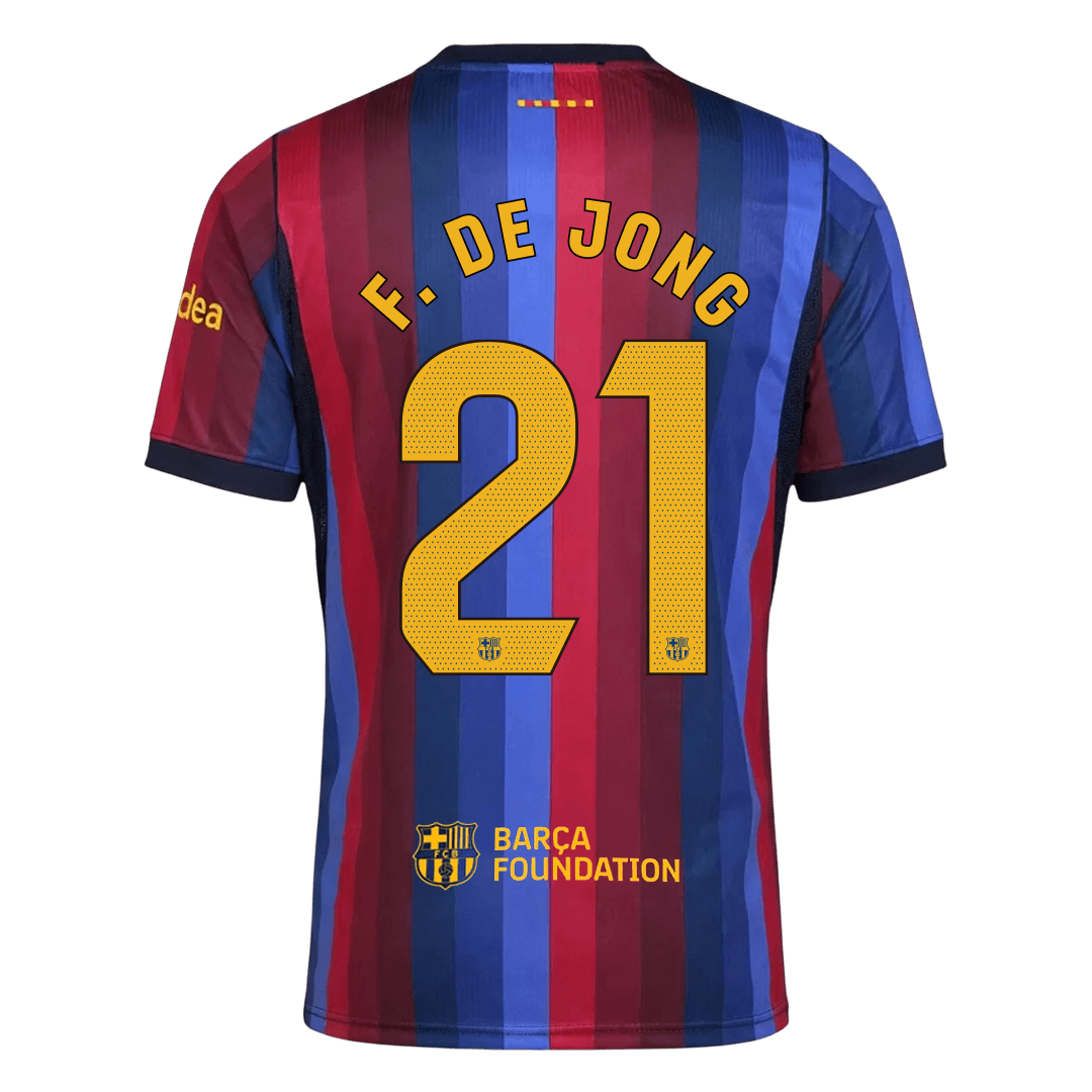 Barcelona Tröja F. DE JONG #21 2026/27 Hemma Blue&Garnet-3