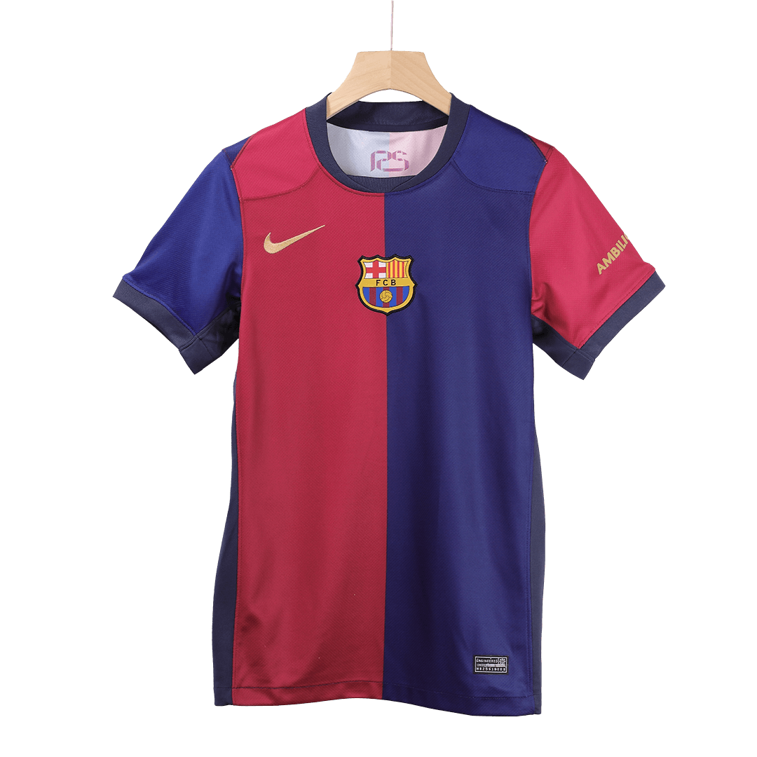 Barcelona Tröja COLDPLAY #10 2024/25 Hemma Röd & Blå-11