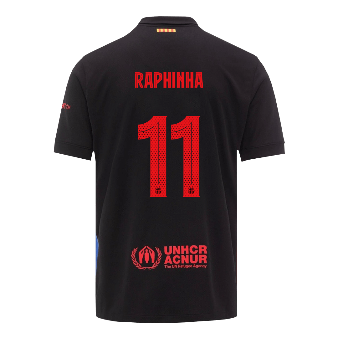 Barcelona Tröja RAPHINHA #11 2024/25 Borta Svart - UCL
