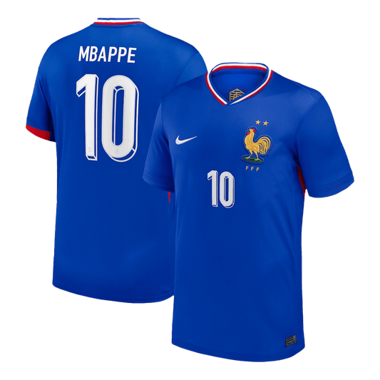 Frankrike Tröja MBAPPE #10 Euro 2024 Hemma Blå