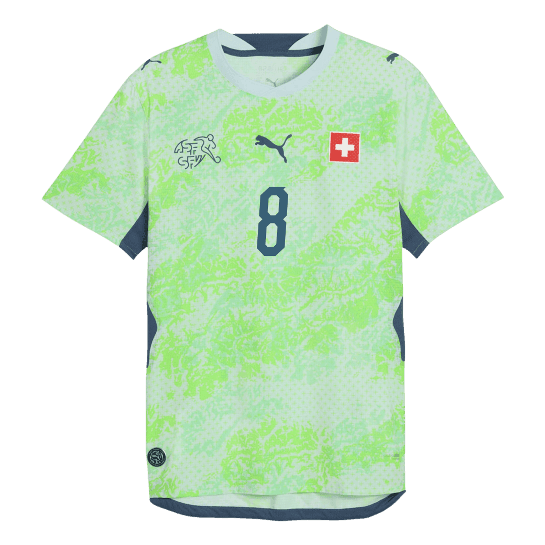 Schweiz Tröja REULER #8 2026 Borta Grön