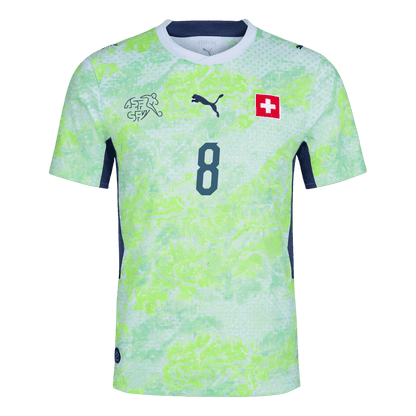 Schweiz Tröja REULER #8 2026 Borta Autentisk Grön-10