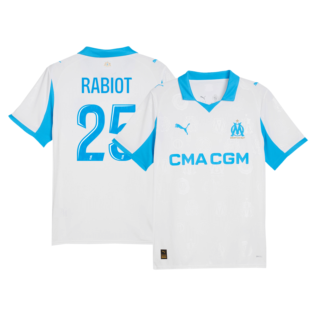 Marseille Tröja RABIOT #25 2025/26 Hemma Vit