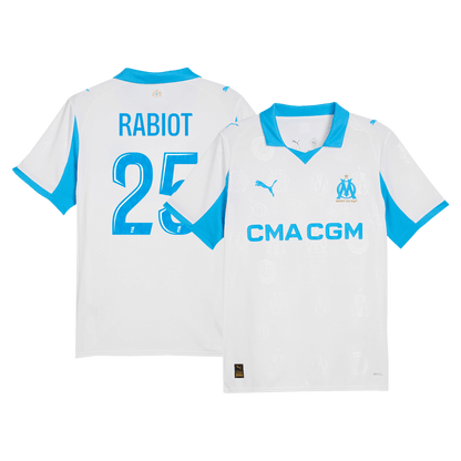 Marseille Tröja RABIOT #25 2025/26 Hemma Vit