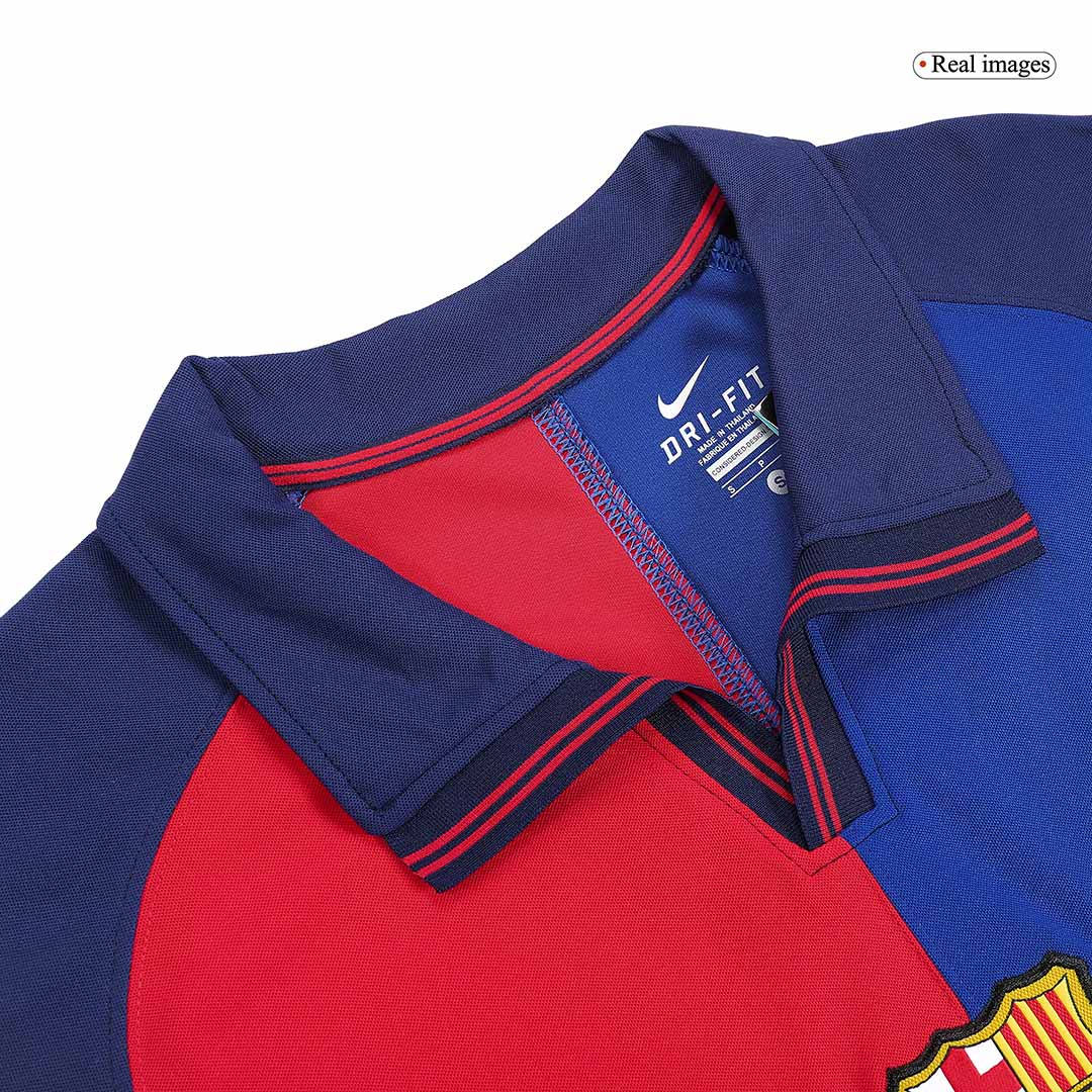 KLUIVERT #9 Barcelona Hemmatröja 1999/00 Retro Tröja
 Röd & Blå - 100-årsjubileum
