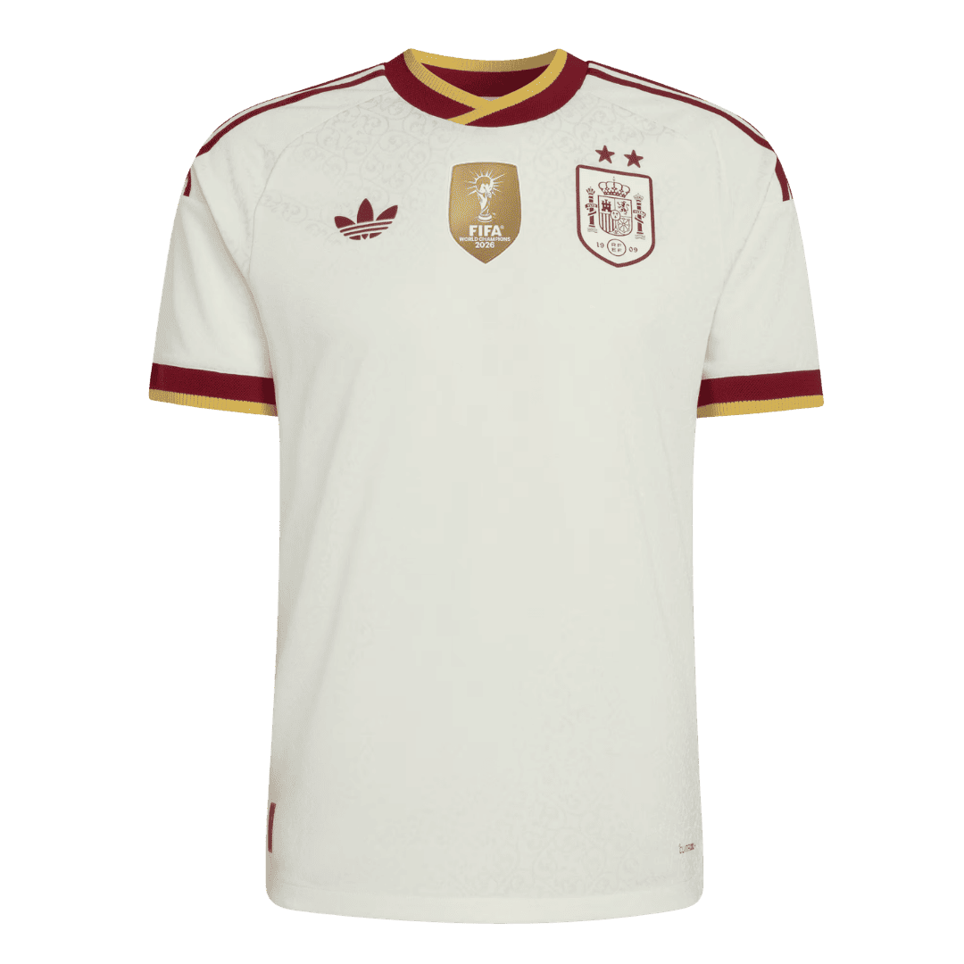 Spanien Tröja 2026 Borta Autentisk Vit (2 Stjärnor)