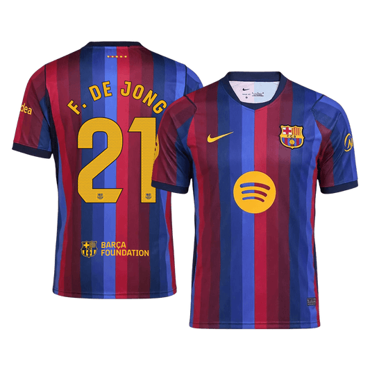 Barcelona Tröja F. DE JONG #21 2026/27 Hemma Blue&Garnet