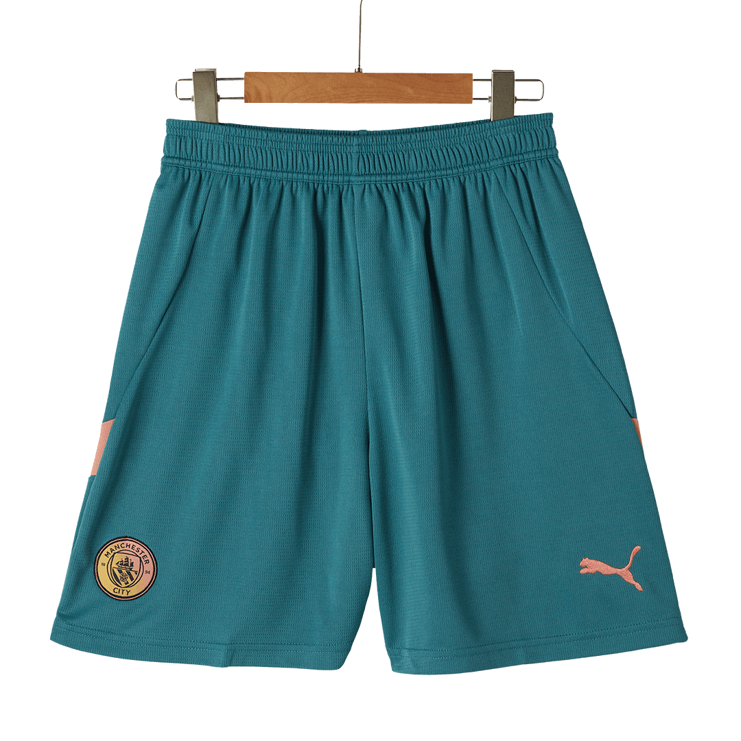 Manchester City Shorts 2024/25 Fourth Away Blå - UCL-8