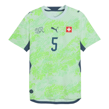 Schweiz Tröja AKANJI #5 2026 Borta Grön-10