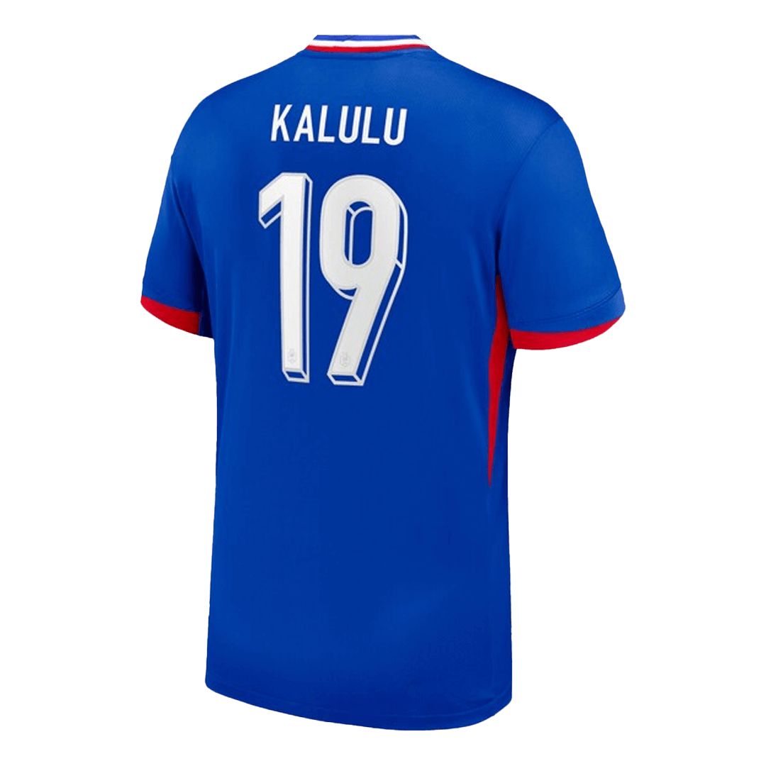 Frankrike Tröja KALULU #19 Euro 2024 Hemma Blå-7