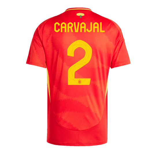 Spanien Tröja CARVAJAL #2 Euro 2024 Hemma Röd-1