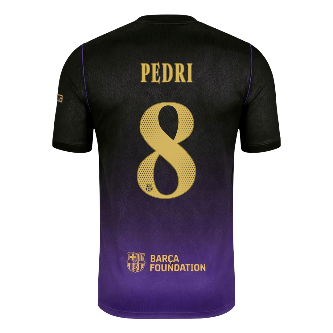 Barcelona Tröja PEDRI #8 2026/27 Borta Black/Purple - UCL-2