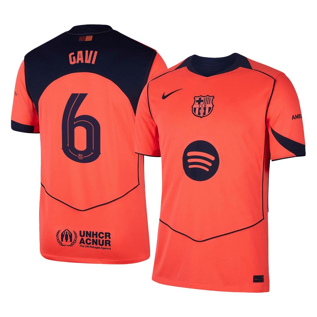 Barcelona Tröja GAVI #6 2025/26 Tredje Orange - UCL