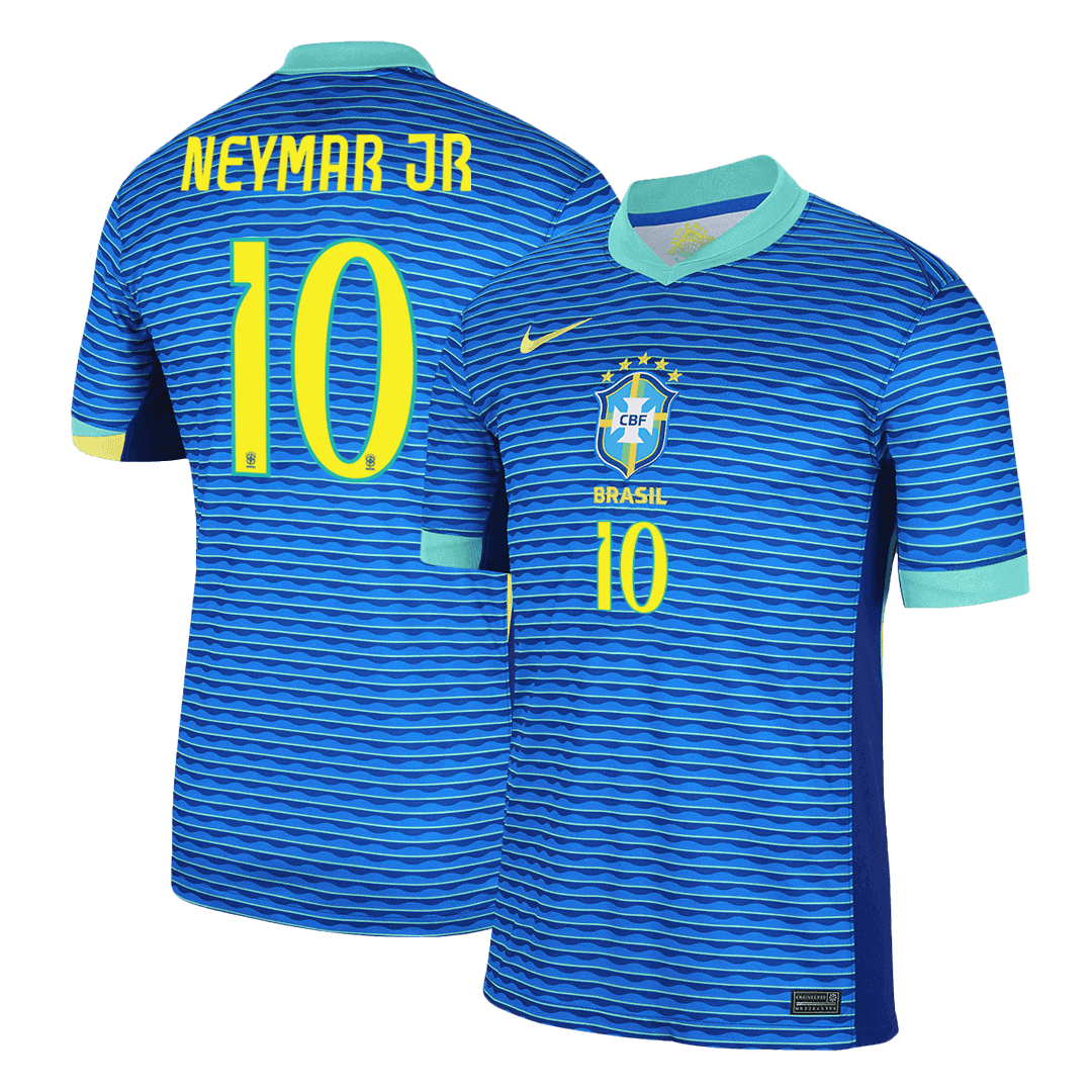Brasilien Tröja NEYMAR JR #10 2024 Borta Blå