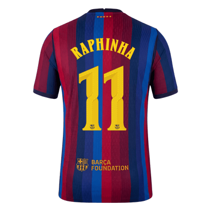 Barcelona Tröja RAPHINHA #11 2026/27 Hemma Autentisk Röd & Blå - UCL-3