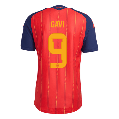 Spanien Tröja GAVI #9 2026 Hemma Autentisk  (2 Stjärnor)-3