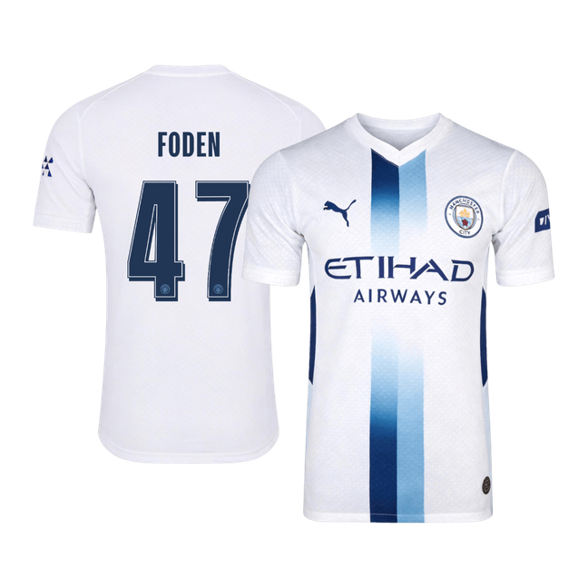 Manchester City Tröja FODEN #47 2026/27 Tredje Autentisk Vit - UCL