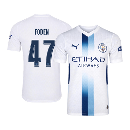Manchester City Tröja FODEN #47 2026/27 Tredje Autentisk Vit - UCL