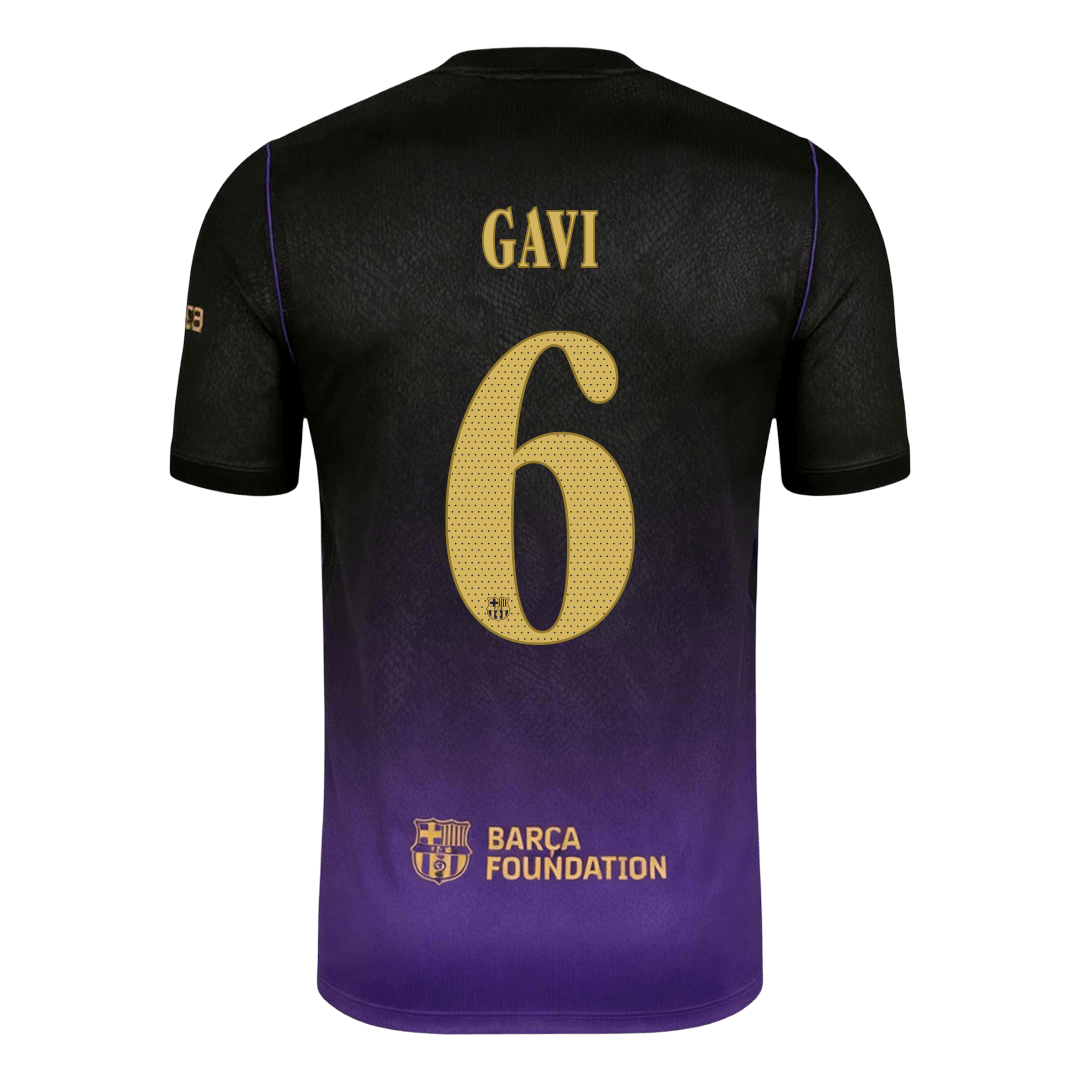 Barcelona Tröja GAVI #6 2026/27 Borta Black/Purple - UCL