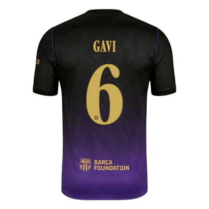 Barcelona Tröja GAVI #6 2026/27 Borta Black/Purple - UCL-3