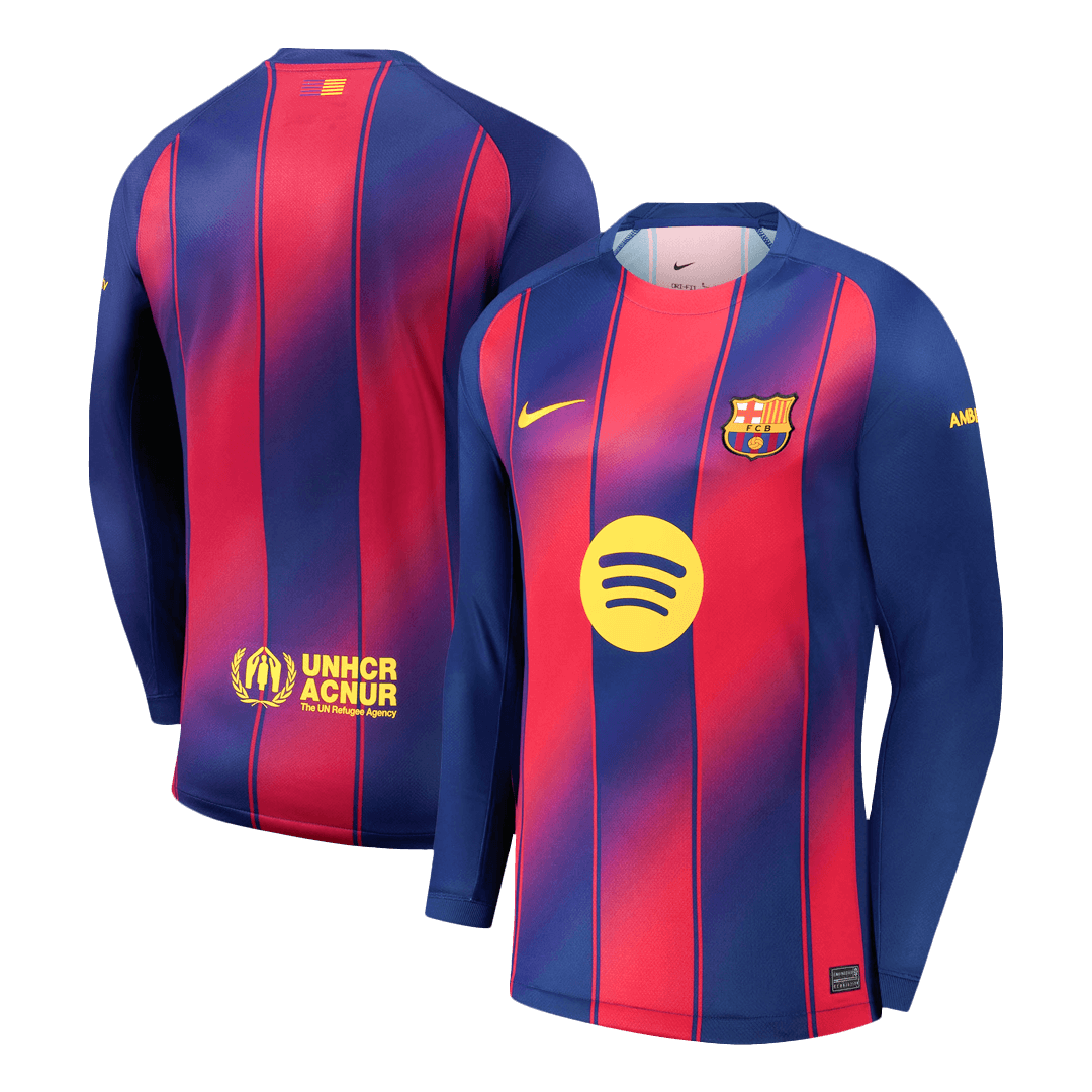 Barcelona Tröja 2025/26 Hemma Långärmad Röd & Blå-10