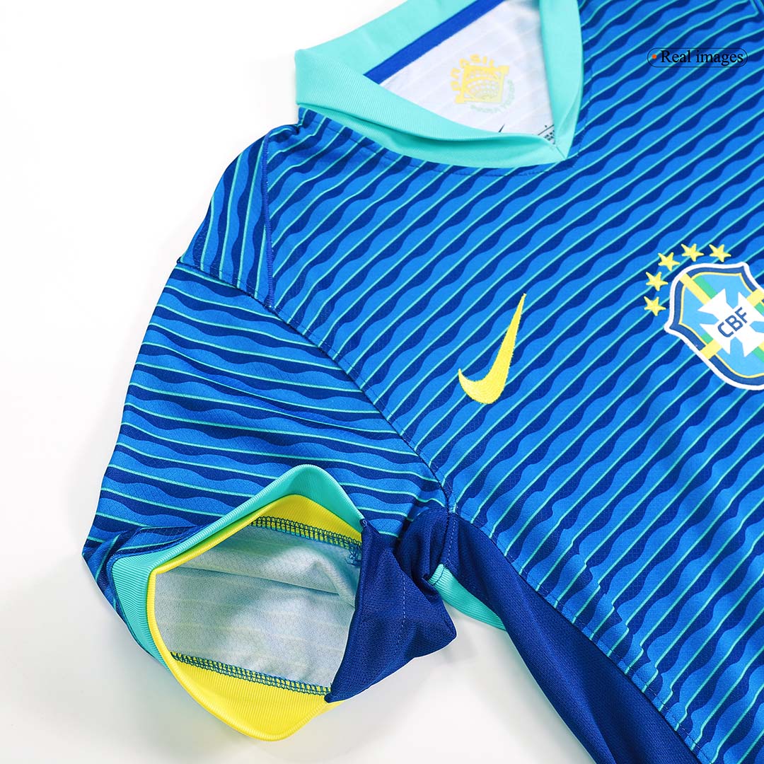 Brasilien Tröja NEYMAR JR #10 2024 Borta Blå-4
