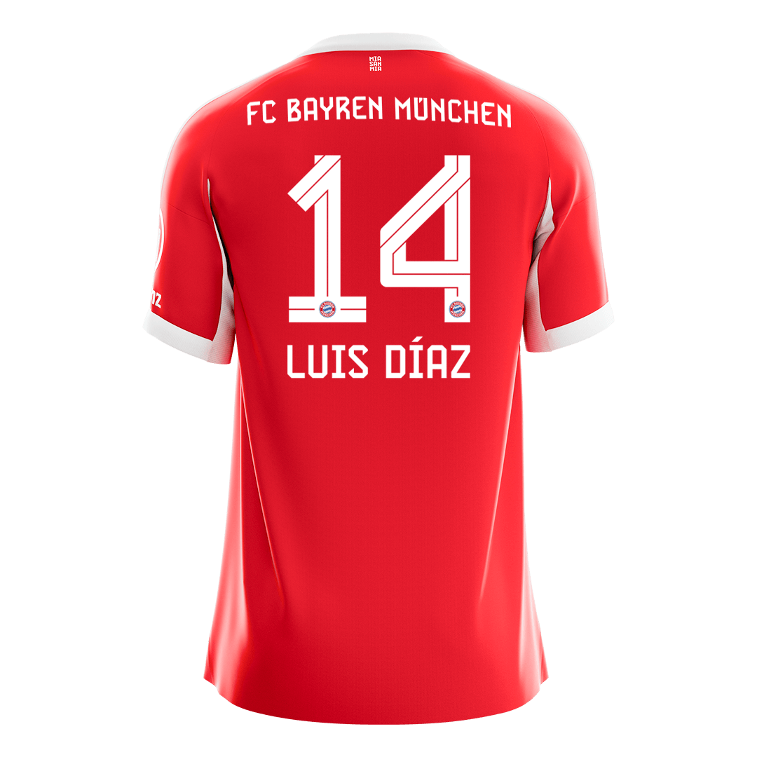 LUIS DÍAZ #14 Bayern Munich Tröja 2025/26 Hemma Premium Röd-10