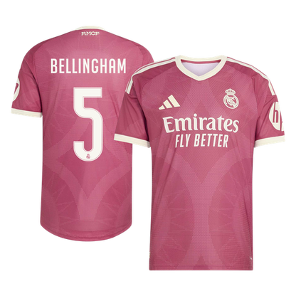 Real Madrid Tröja BELLINGHAM #5 2026/27 Tredje Autentisk Rosa