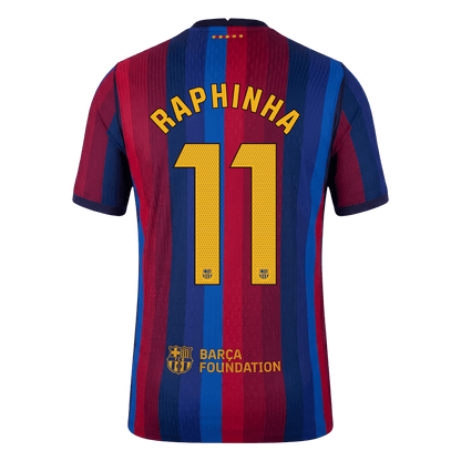 Barcelona Tröja RAPHINHA #11 2026/27 Hemma Autentisk Röd & Blå-3