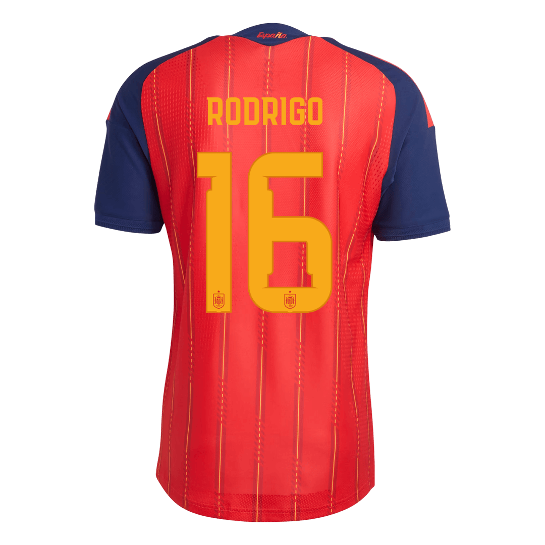 Spanien Tröja RODRIGO #16 2026 Hemma Autentisk Röd-3