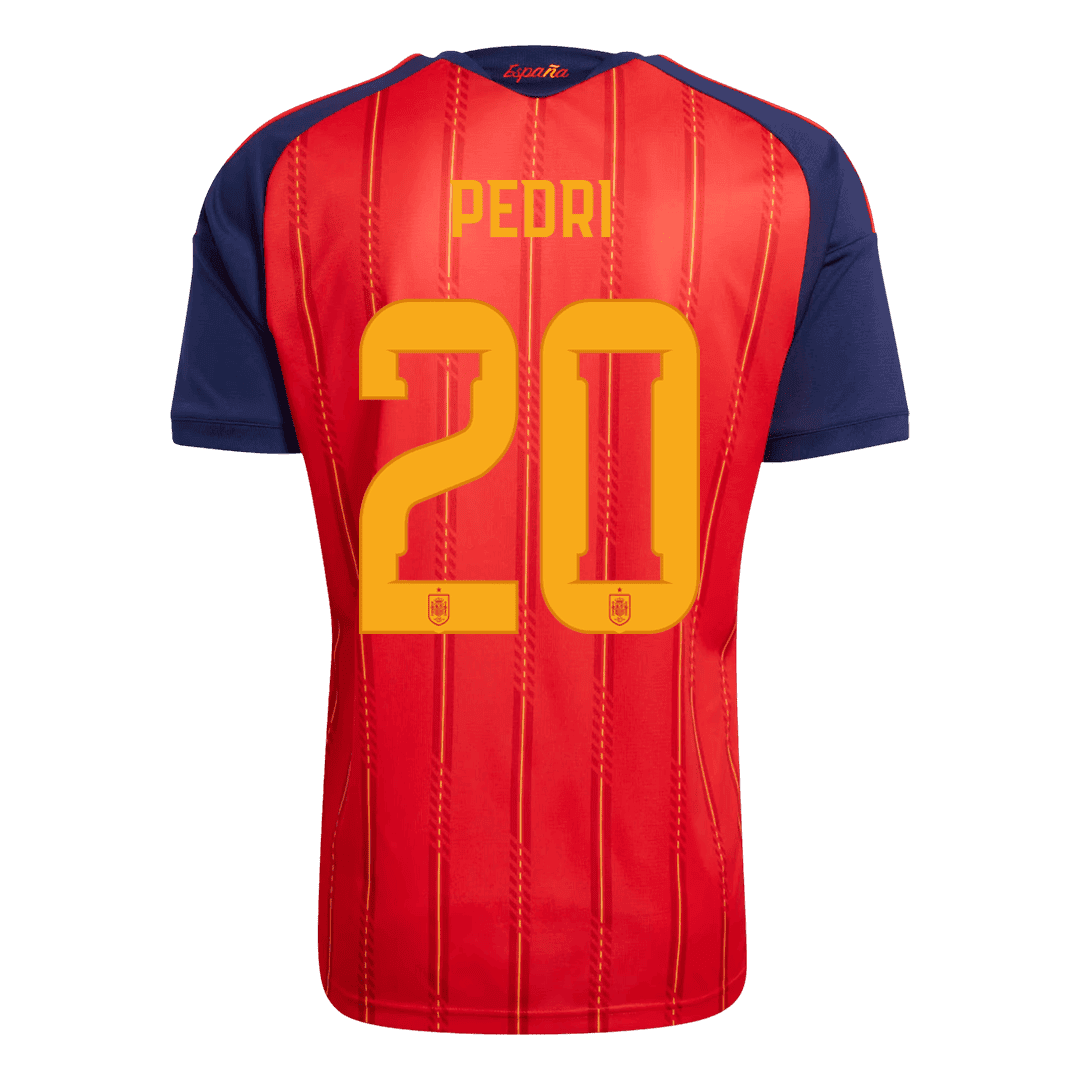 Spanien Tröja PEDRI #20 2026 Mästaredition Hemma (2 Stjärnor)-7