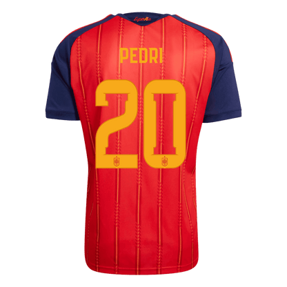 Spanien Tröja PEDRI #20 2026 Mästaredition Hemma (2 Stjärnor)-7
