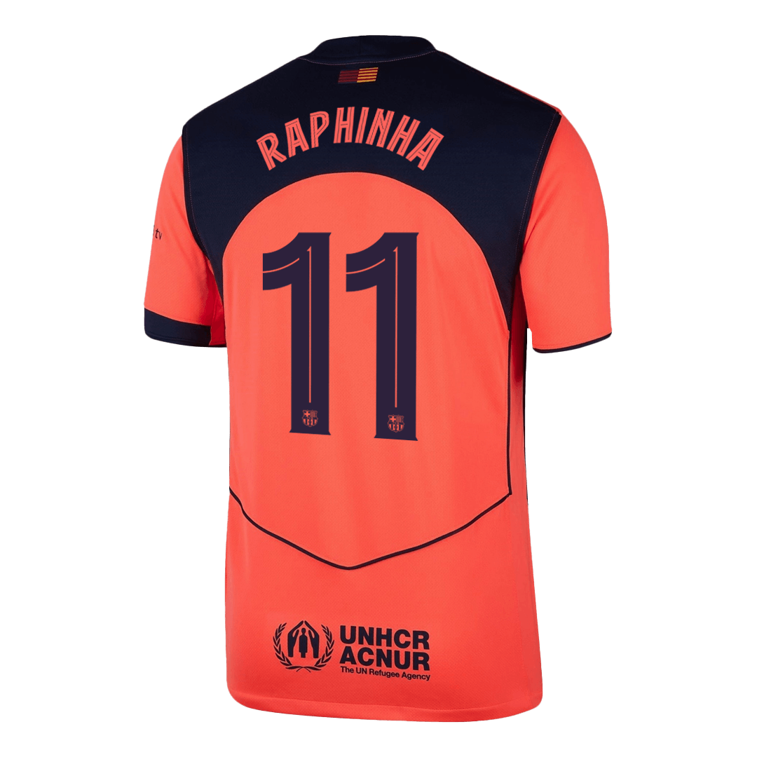 Barcelona Tröja RAPHINHA #11 2025/26 Tredje Orange - UCL