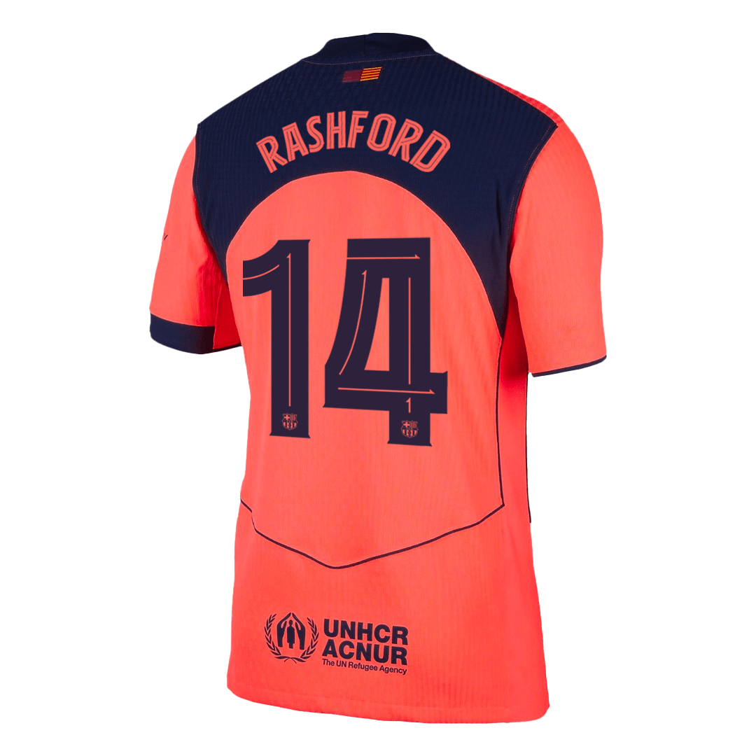 Barcelona Tröja RASHFORD #14 2025/26 Tredje Orange - UCL